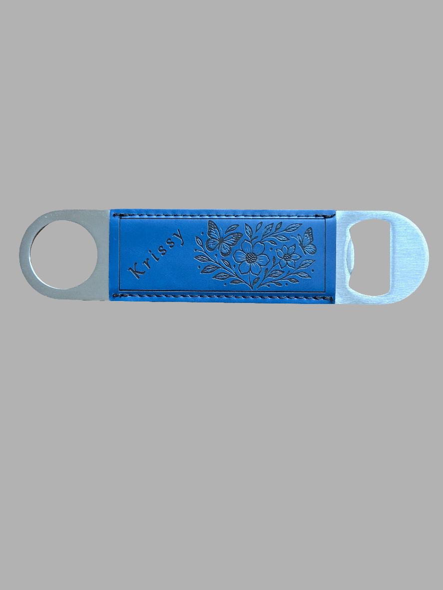 Custom Laser Engraved Leatherette Bottle Opener – Personalized Design