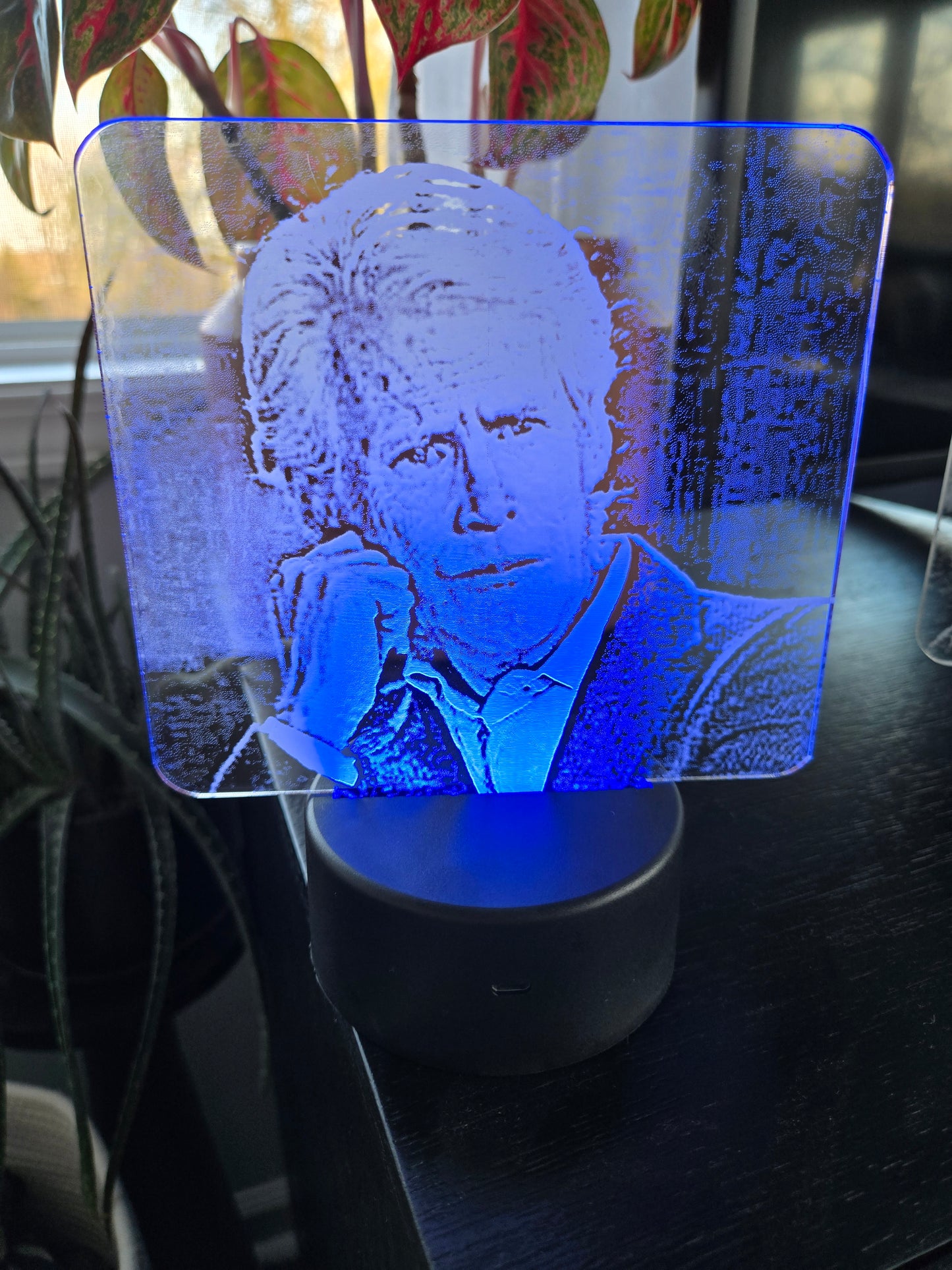 Custom Laser-Engraved Clear Acrylic Sign with LED Light Base – Your Logo or Design