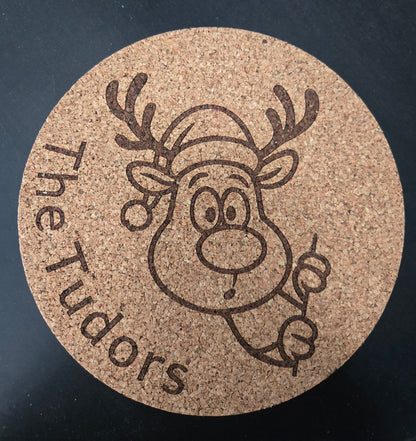 Personalized 8" Cork Trivet or 4" Coasters – Custom Laser Engraved